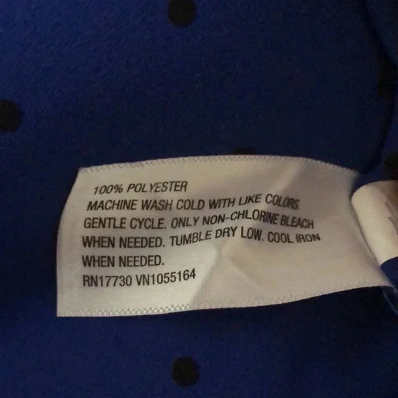 Merona Black Pin Dot Royal Blue Office Top - Picture 5 of 5